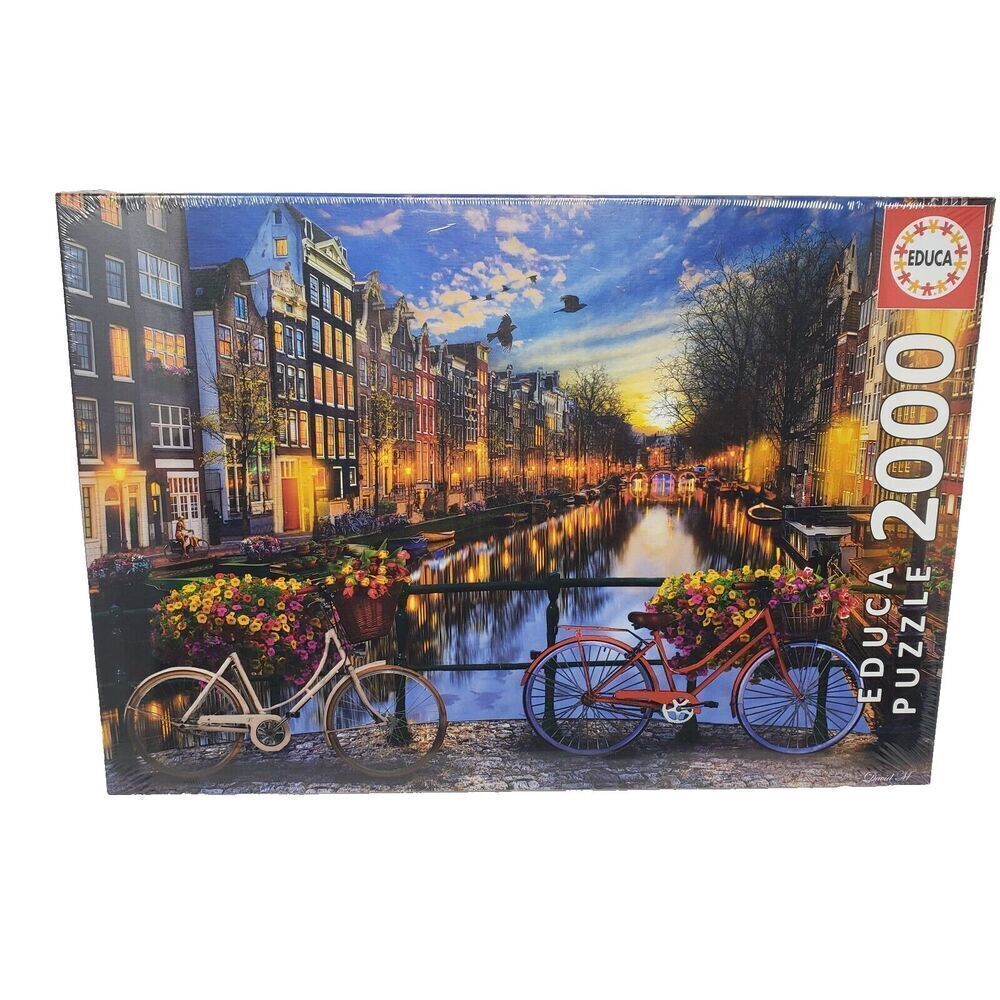Educa 2000 Piece Jigsaw Puzzle Amsterdam‎ with Love City Bike Bicycle NEW Sealed